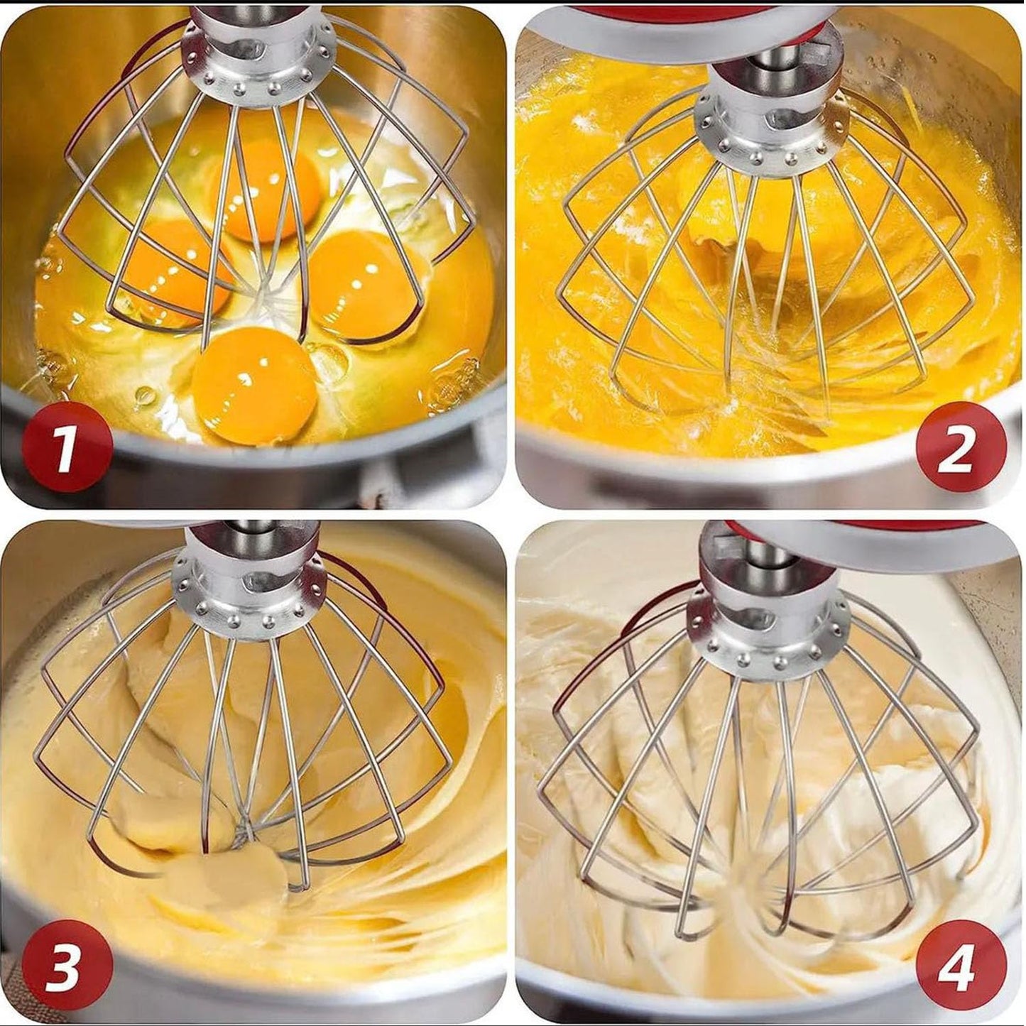 K45WW 6 Wire Stainless Steel Whip Attachment for KitchenAid 4.5 5 Quart Tilt-Head Stand Mixer,for Egg Cream Stirrer, Flour Cake Balloon Whisk
