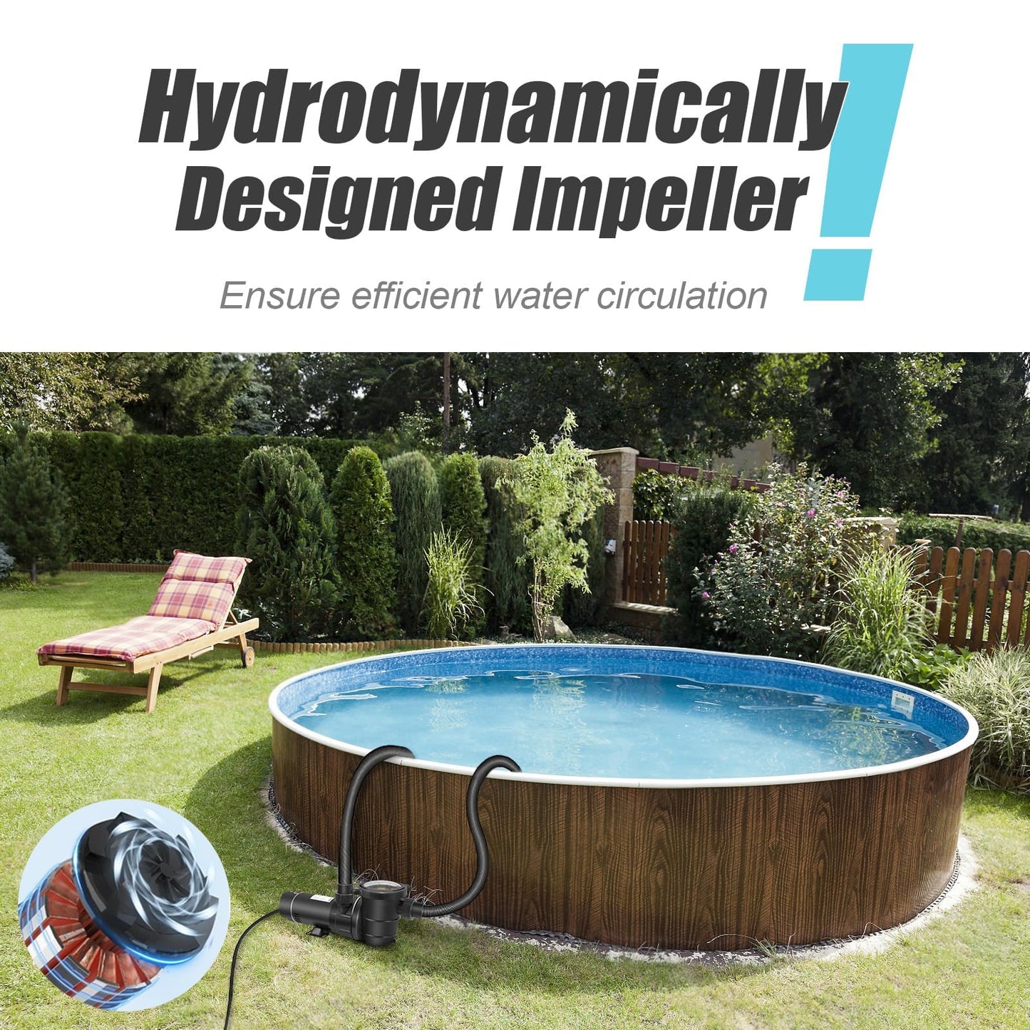 DoE-Compliant CEC approved PureBy Pool Motor Pump, 2HP Variable 2 Speed 115v 5160GPH Above Ground Pool Pump with 1.25" & 1.5" NPT Unions