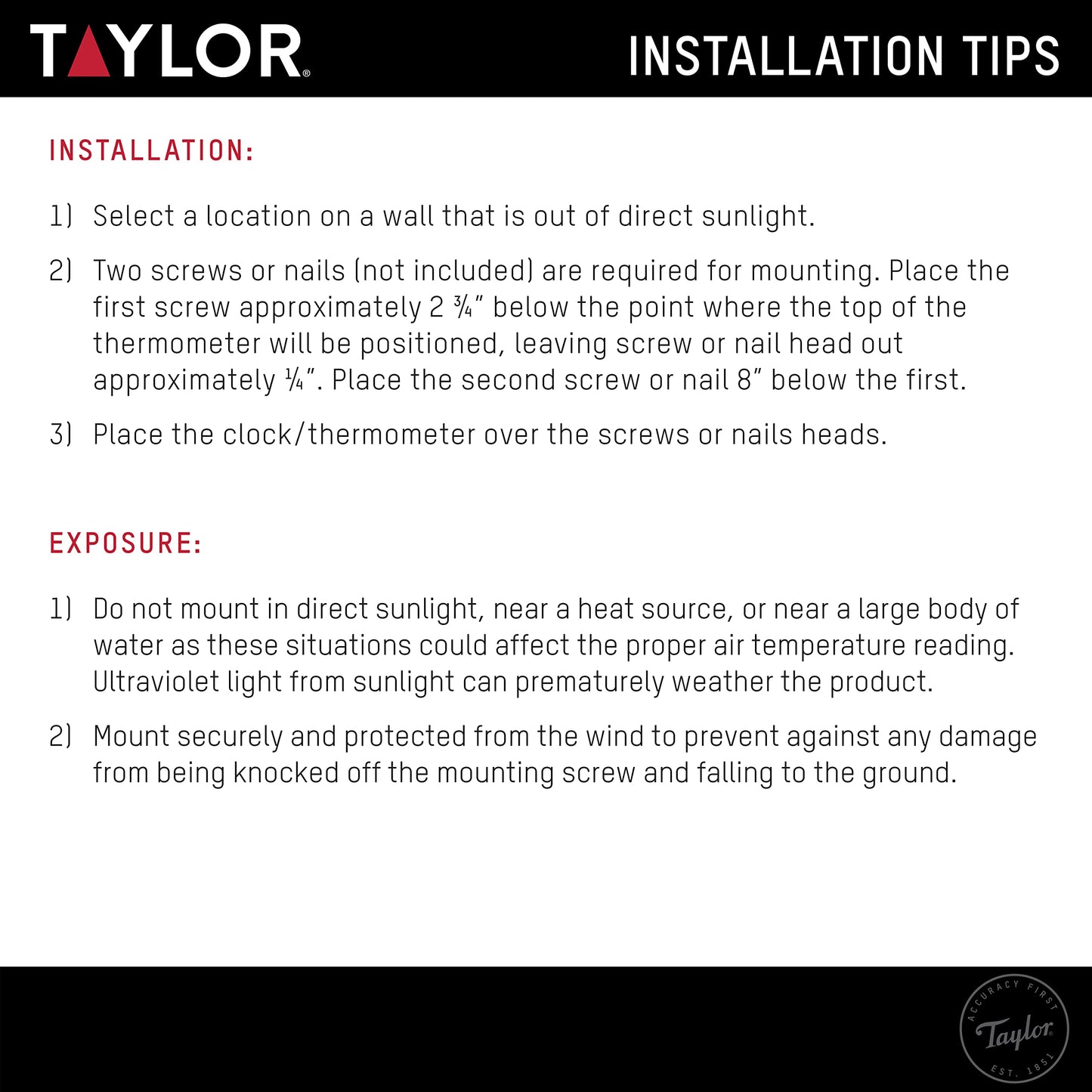 Taylor Digital Wireless Indoor Comfort Level Thermometer and Hygrometer, Easy-to-Read Display for Home, Office, Greenhouse, Nursery, and Indoor Areas, Black