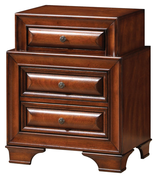 Glory Furniture 3 Drawer Nightstand, Oak