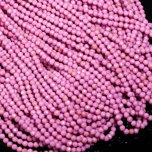 Song Xi 120pcs 3mm Natural Purple Mica Gemstone Beads Faceted Round Loose Stone Beads for Jewelry Making (1 Strand)
