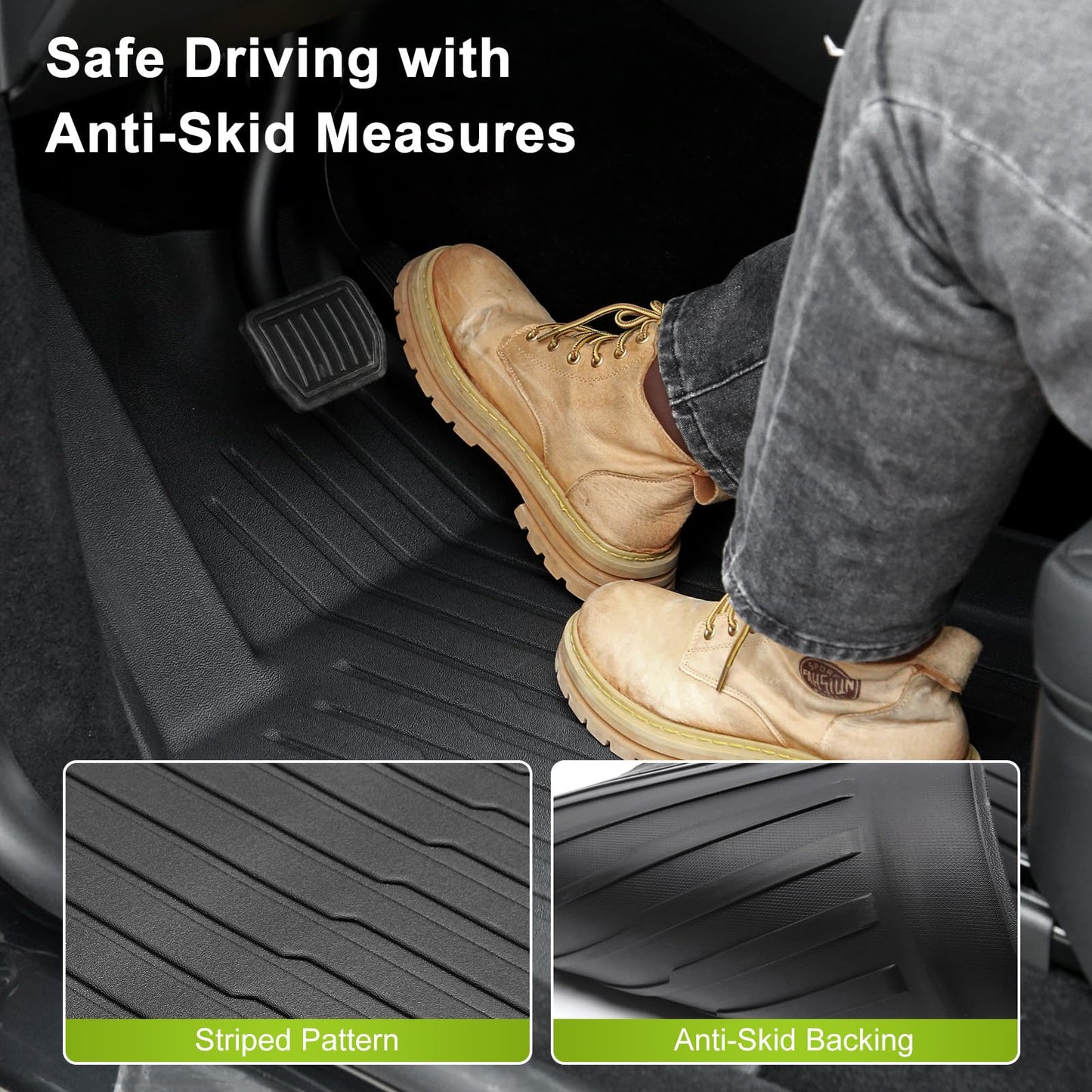 Foronetry Floor Mats for 2025 2026 Tesla Model Y Juniper, 8PCS All Weather Full Set Cargo Liners Accessories, 3D TPE Odorless Floor Mat Trunk Frunk Rear Mats for 5-Seater(Not Fit 7Seat and Standard)