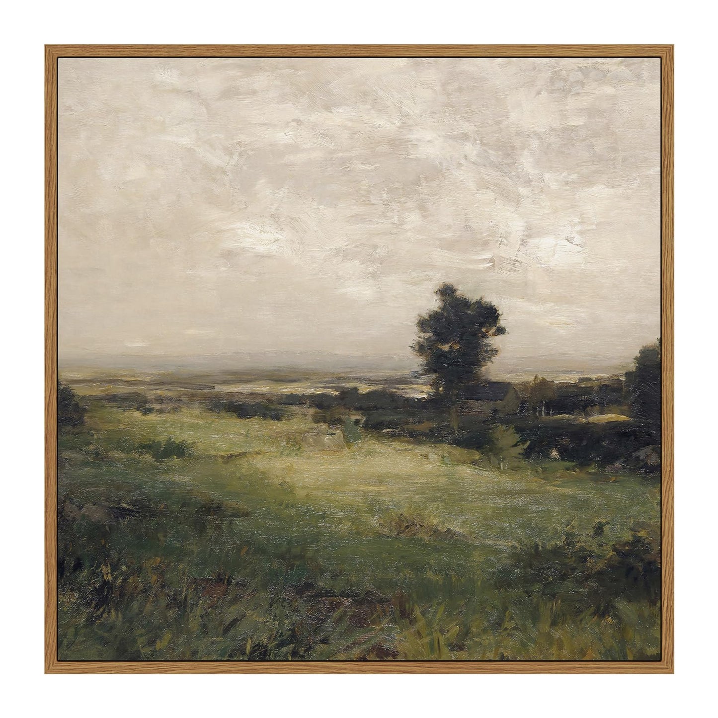 InSimSea Square Framed Canvas Wall Art, Landscape Room Decor Classical Scenery Vast Valley Grassland Oil Paintings Canvas Art Wall Decor, Home Decor for Living Room, Bedroom, Office 12"x12"