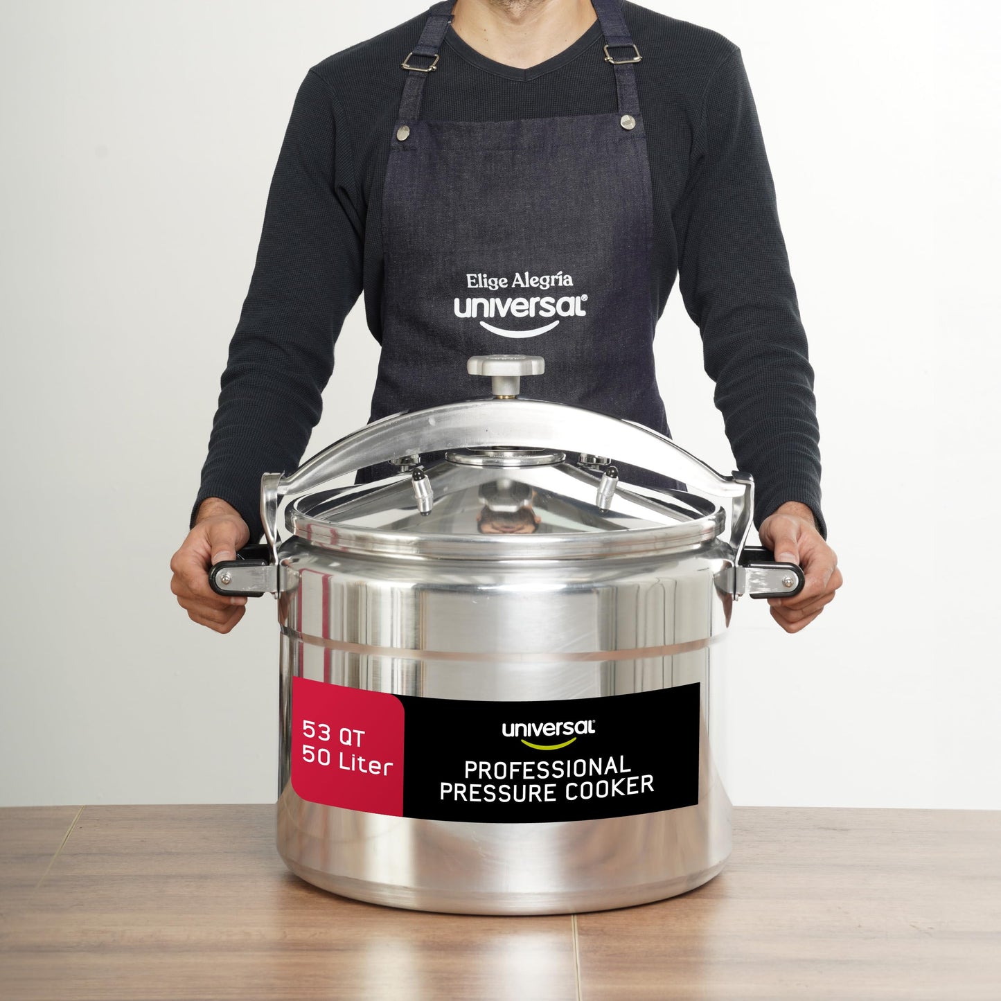 Universal (Extra Large) 53-Quart Aluminum Pressure Cooker for Professional Use – Commercial-Grade, 2 Safety Valves, Reinforced Handles, Easy-Open Lid, – Ideal for Large Kitchens, and Restaurants