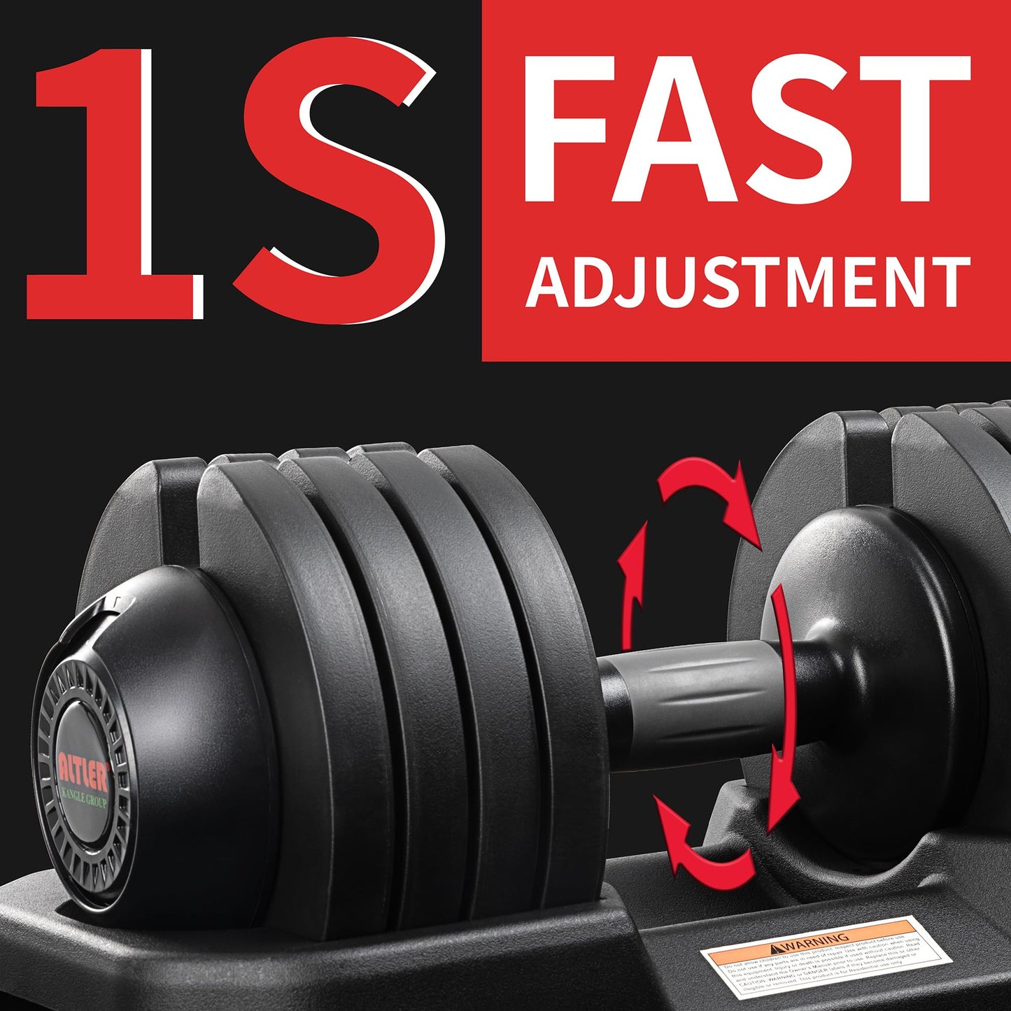 ALTLER Adjustable Dumbbell,52lbs Set with Tray for Workout Strength Training Fitness, Adjustable Weight Dial with Anti-Slip Handle and Weight Plate for Home Exercise