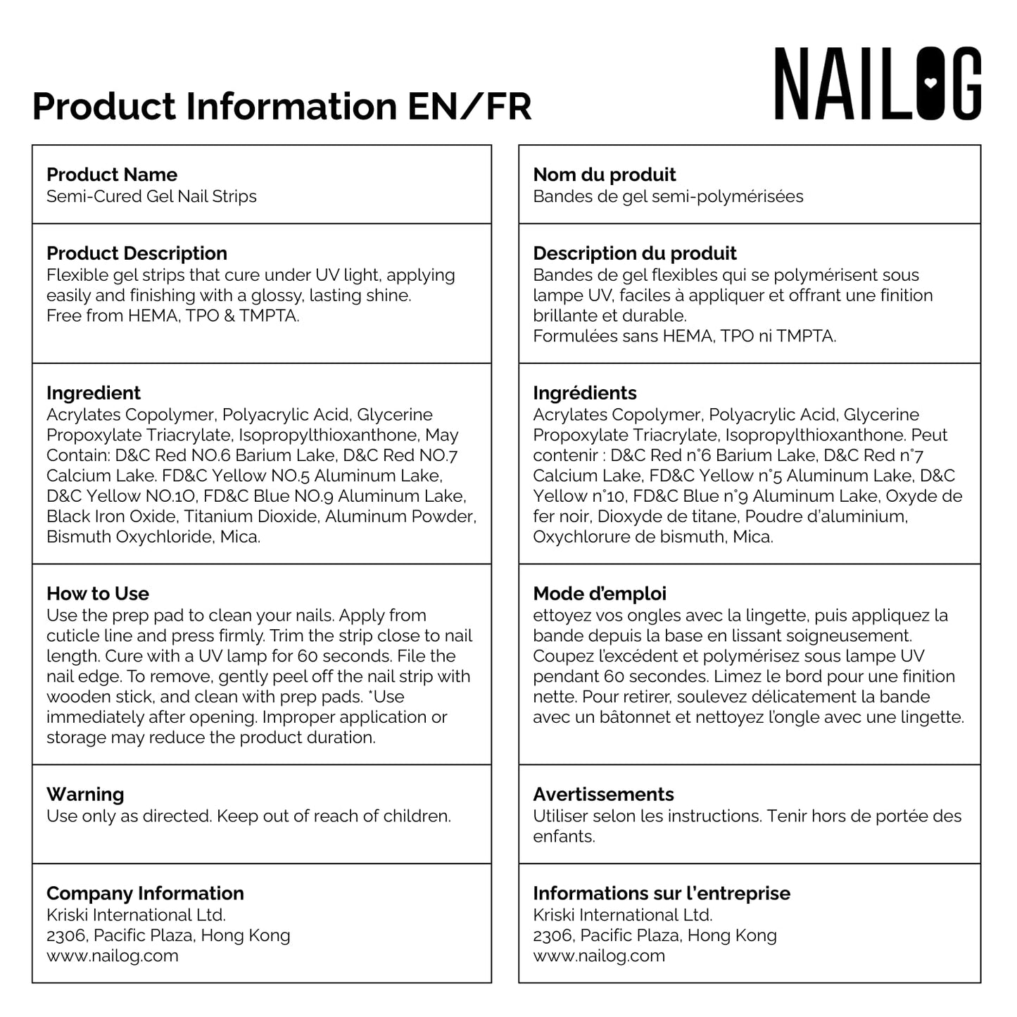 NAILOG Semi Cured Gel Nail Strips, 34 pcs Salon-Quality Gel Nail Stickers, Long Lasting Nail Wraps for Women with Soft Gel Finish | Butterflies