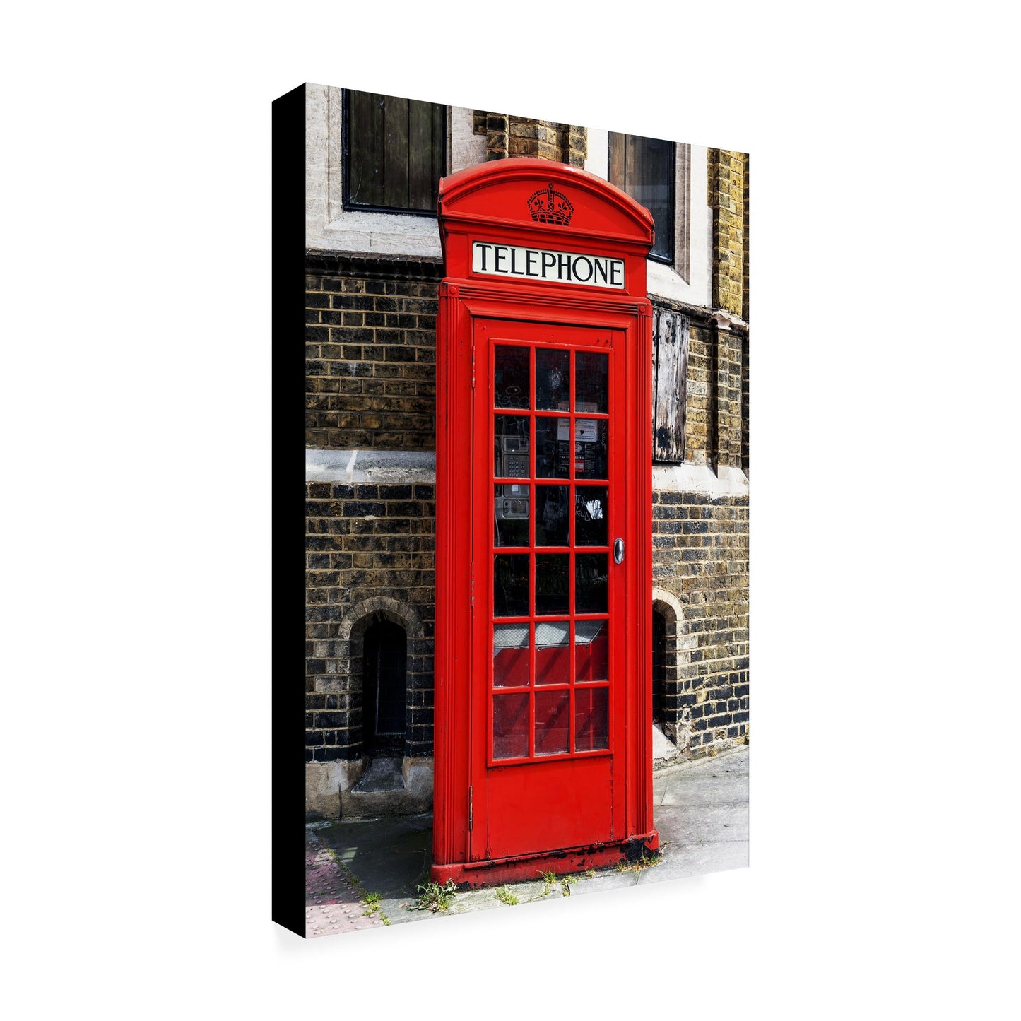 Wrapped Canvas Wall Art - Philippe Hugonnard 'English Phone Booth London' Wall Art for Living Room, Bedroom, or Office Décor - 30x47