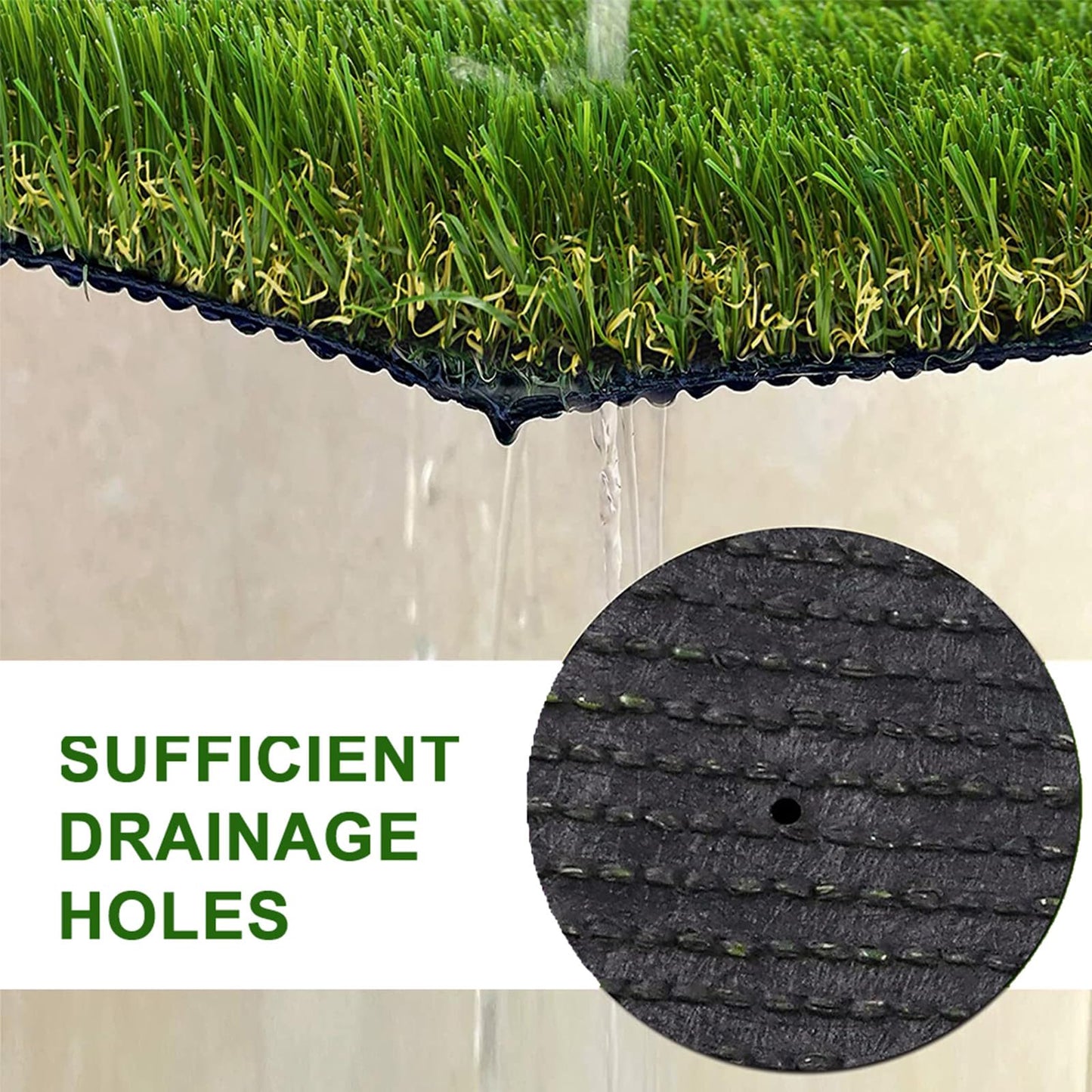 NINXANG Artificial Grass Rug 1FTx41FT(41 Square FT) Fake Grass Pet Dog Mat Pad with Drain Holes Realistic Indoor Outdoor Astroturf Garden Lawn Landscape Patio Synthetic Turf Mat Thick Faux Grass