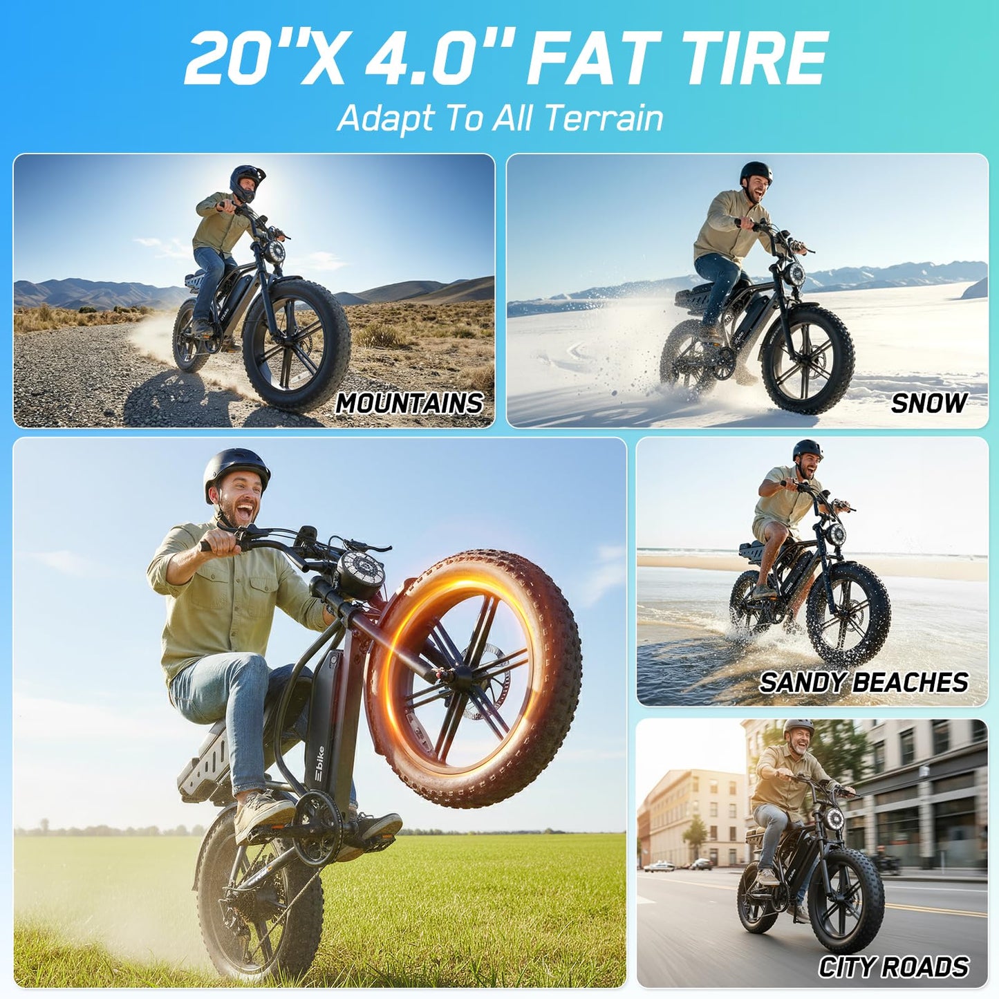 TS TST GRP LLC Electric Bike for Adults, 1500W Peak Motor Retro E Bike, Removable 48V 15Ah Dual Battery, 20" x4.0 Fat Tire, 28 MPH Max Speed, 110 Miles Range, Ebike with Suspension, Black