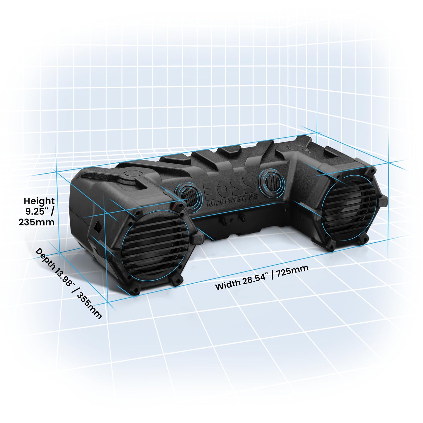 BOSS Audio Systems ATV30BRGB ATV Speaker System - 6.5 Inch Speakers, 1 Inch Tweeters, Built-in Amplifier, Bluetooth, Multi-Color Illumination