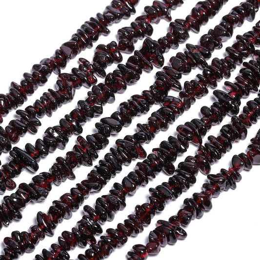 NITOPUPU 30in Garnet Natural Chip Stone Beads 5-8mm About 230pcs, Irregular Drilled Red Bead for Bracelets Jewelry Making Supplies for Adults, DIY Crafts.
