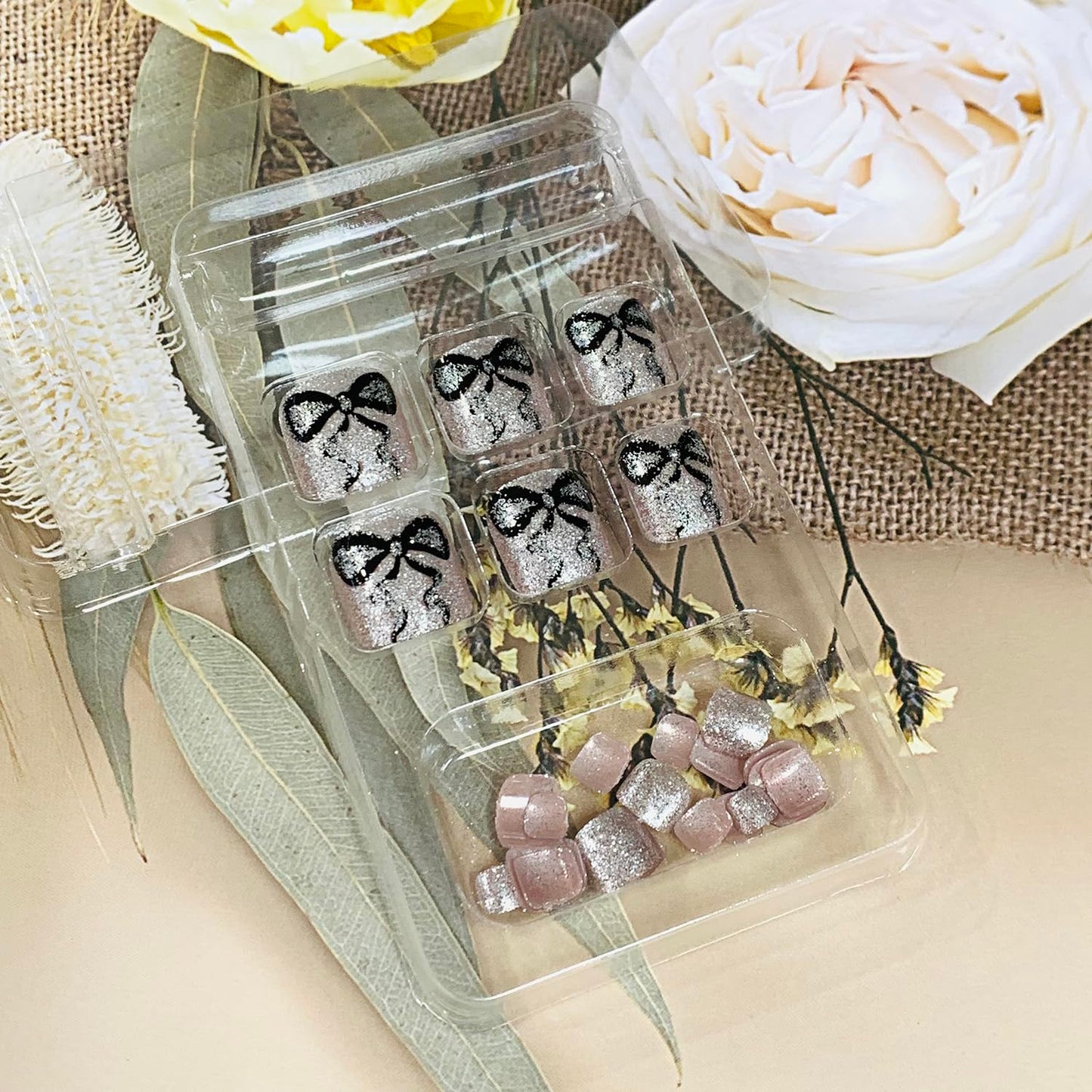 FIEONCIY Press on Toenails with Designs Acrylic Fake Nails for Toe Artificial False Nails with Charms Glue on Toe Nails for Spring Summer Stick on Toenails for Women Girls(C885)