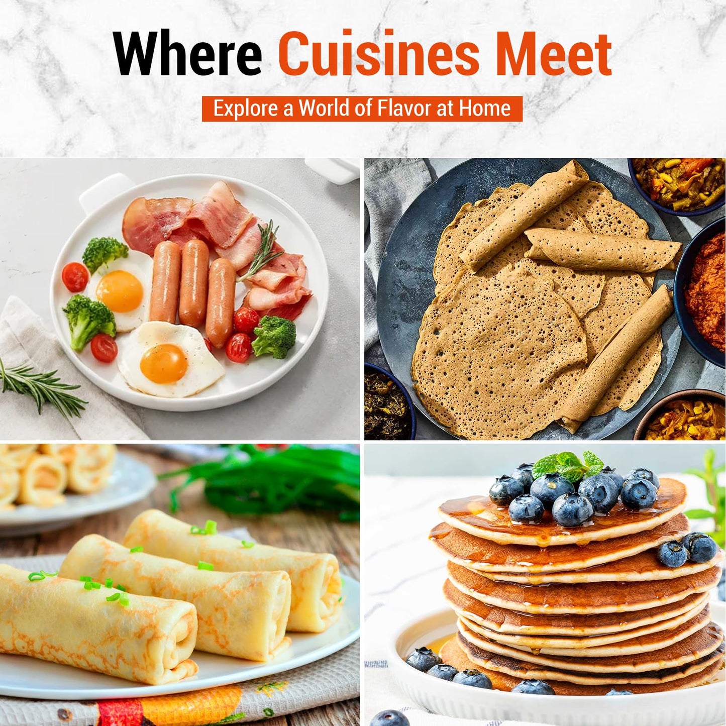 Mangoct 18.5” Electric Injera Maker, Mitad for Ethiopian Injera, Pancake Teff Maker, Electric Griddle with Lid, Non-Stick Surface, Easy to Clean, Adjustable Mechanical Knob Control, Even Heating