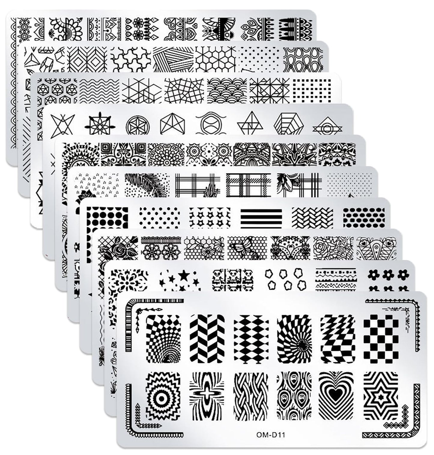 SILPECWEE 10Pcs Nail Art Stamping Plates Set Animals Design Nail Image Stamp Plates Manicure Templates Nail Art Stamps Tools for Women DIY Nails Supplies
