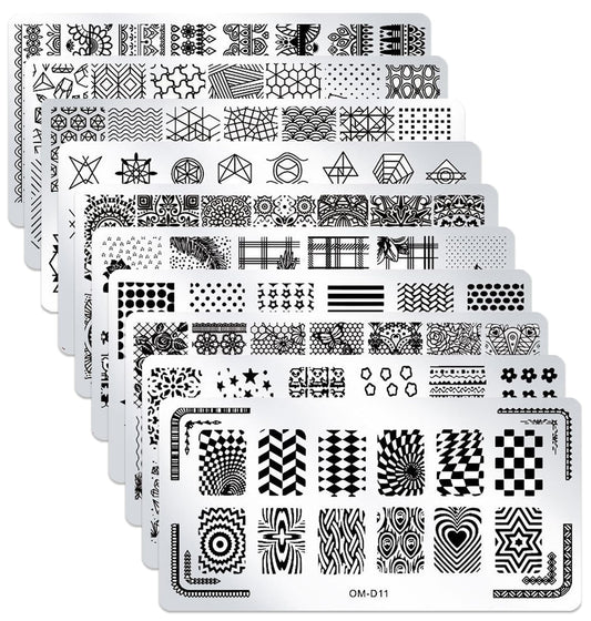 SILPECWEE 10Pcs Nail Art Stamping Plates Set Animals Design Nail Image Stamp Plates Manicure Templates Nail Art Stamps Tools for Women DIY Nails Supplies