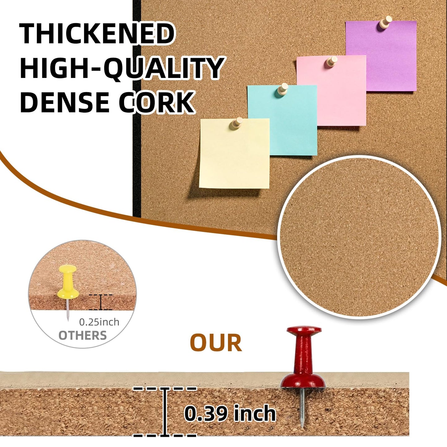 20” x 28” Cork Boards for Walls with Black Wooden Frame 1pack, Whiteboard and Cork Board Combo Double Sided Office Board for Wall Organizer, Bulletins Board Hanging Pin Board for School Home Office