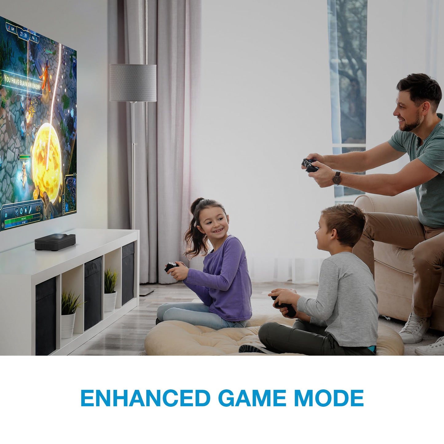 Optoma ML1080UST PHOTON GO Ultra Short Throw 1080p HDR Portable Projector, Triple Laser (RGB), Google TV with Netflix and Disney+ Certified, Home Theater Projector