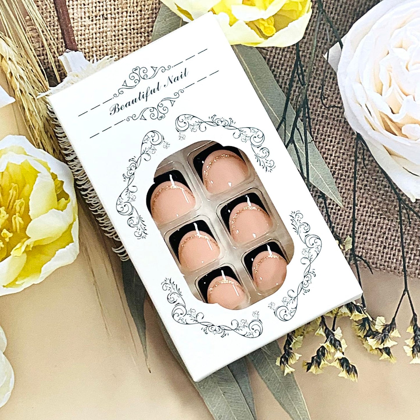 FIEONCIY Press on Toenails with Designs Acrylic Fake Nails for Toe Artificial False Nails with Charms Glue on Toe Nails for Spring Summer Stick on Toenails for Women Girls(JP2479)