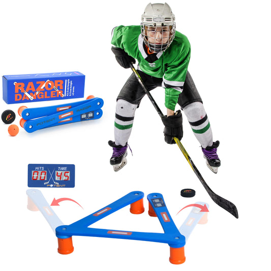 Next-Gen Robotic Stickhandling Trainer – Razor Dangler 2.0 by Potent Hockey - Advanced Hockey Training Equipment to Improve Stick Handling, Puck Control, Speed & Reaction Time