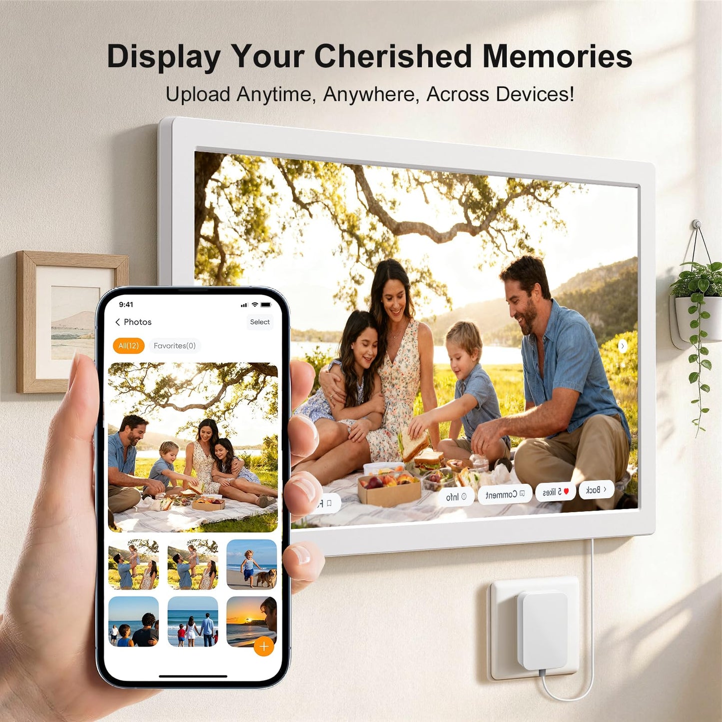 JSUSOU 15.6 Inch Smart Digital Calendar with FREE APP for Fridge & Wall Touch Screen, Magnetic Refrigerator Mount, Electronic Planner for Office Desk, Mothers Day Gifts for Mom, White