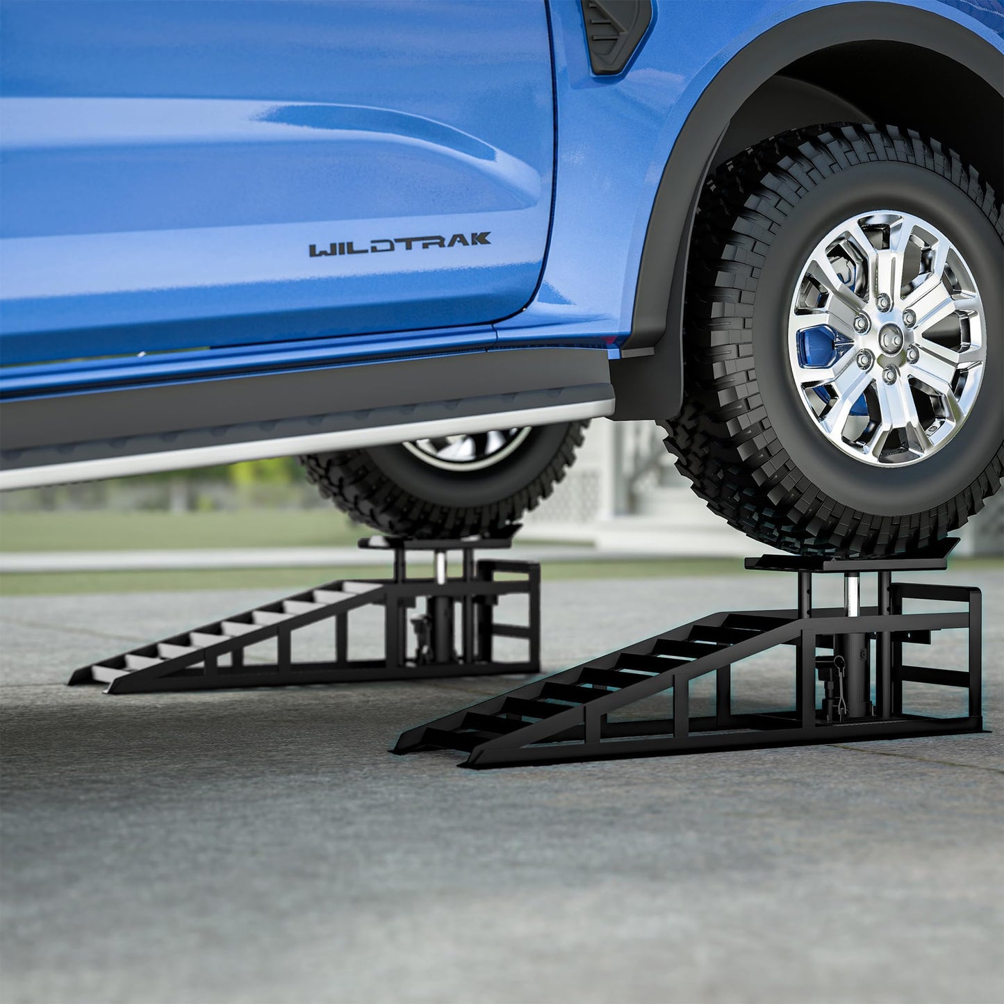 2 Pack Hydraulic Car Ramps 5T 10000lbs Low Profile Car Lift Service Ramps Truck Trailer Garage,Height Hydraulic Vehicle Ramps, Lift Height 11.61-16.21 Inches