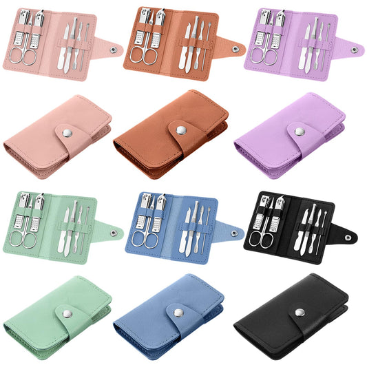 12 Sets Manicure Set, 7 in 1 Stainless Steel Nail Care Kit, Sturdy Manicure Tool Kits with Travel Case, Nail Grooming Kit Gift, for Men and Women(6 Colors)