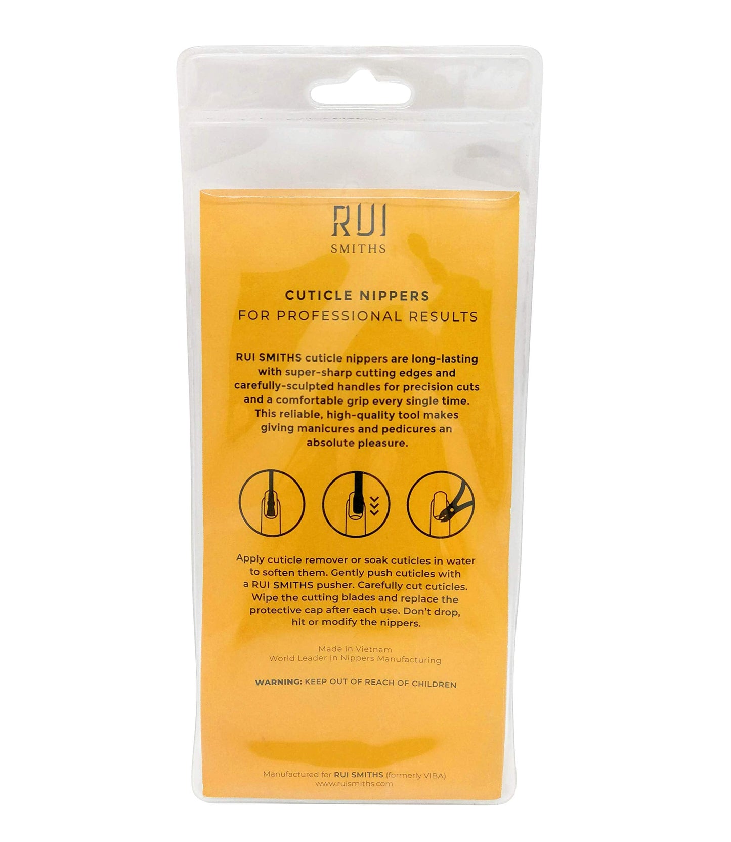 Rui Smiths Professional Cuticle Nippers | Precision Surgical-Grade Stainless Steel Cuticle Trimmer, French Handle, Double Spring, 6mm Jaw (Full Jaw)