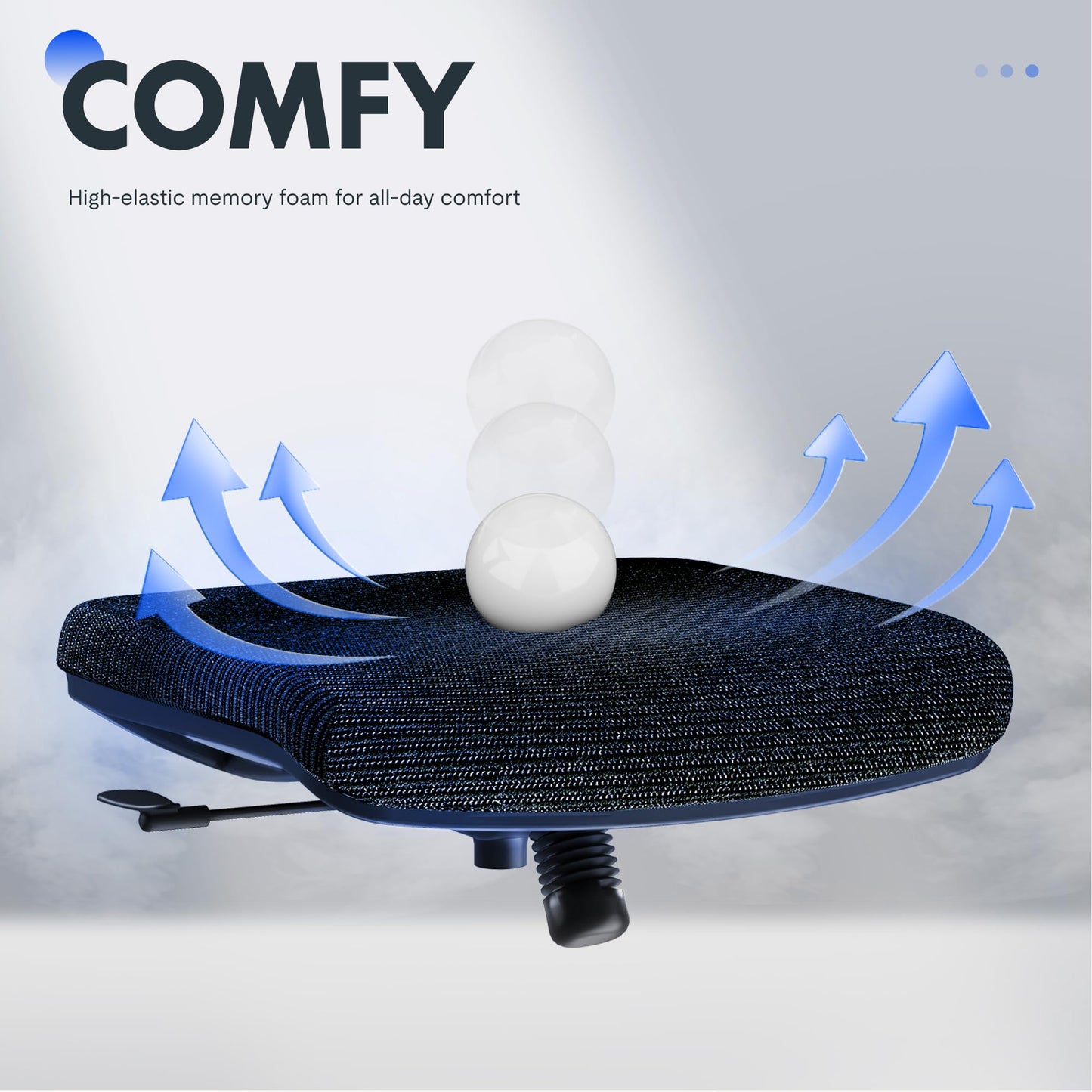 FLEXISPOT OC3 Cloud Ergonomic Office Chair with Footrest, Mesh Back Computer Chair, Home Office Desk Chairs, with Adjustable Lumbar Support/3D Headrest/Reliable Base, Elastic Foam Seat, Black, Cloud-F