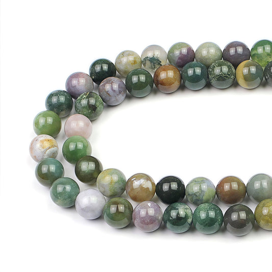 MJDCB AAA Natural Round India Agate Stone Beads Onyx Loose Beads for DIY Necklace Bracelat Jewelry Making Strand 15" (10mm)