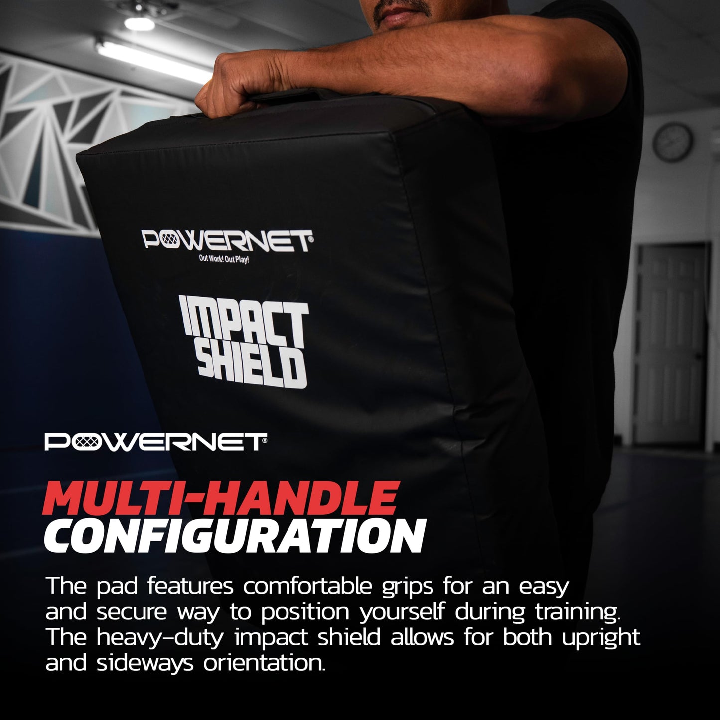 PowerNet Impact Shield, Heavy Duty Impact Pad for Contact Sports - Football, Basketball, Soccer, Rugby & Martial Arts Training Equipment, Durable Sports Pad with Multi-Handle Grips