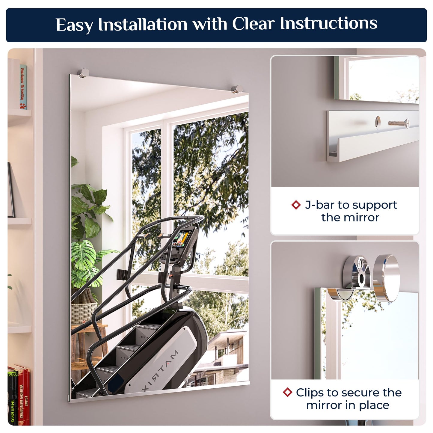 Keonjinn Home Gym Mirror 72" x 36" Large Wall Mounted Rectangular Full Length Mirror for Fitness, Dance Studio, Garage, Home Gym Decor, Oversized Activity, 1 PC
