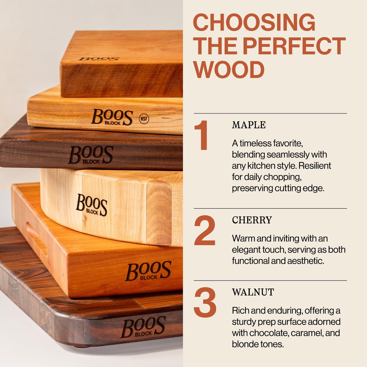 John Boos R-Board Series Rectangular Wooden Cherry Cutting Board 24”x18” – 1.5” Thick, 13.5-lb Reversible Butcher Block with Edge-Grain & Finger Grips – Made in the USA