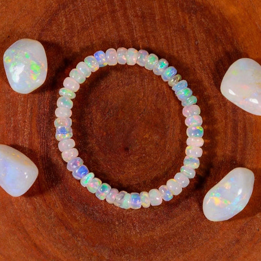 Embtrem Opal Menopause Bracelet for Women Natural Healing Crystal Bracelet for Anxiety Relief & Stress Reduction Health-Focused Gemstone Jewelry for Emotional Balance