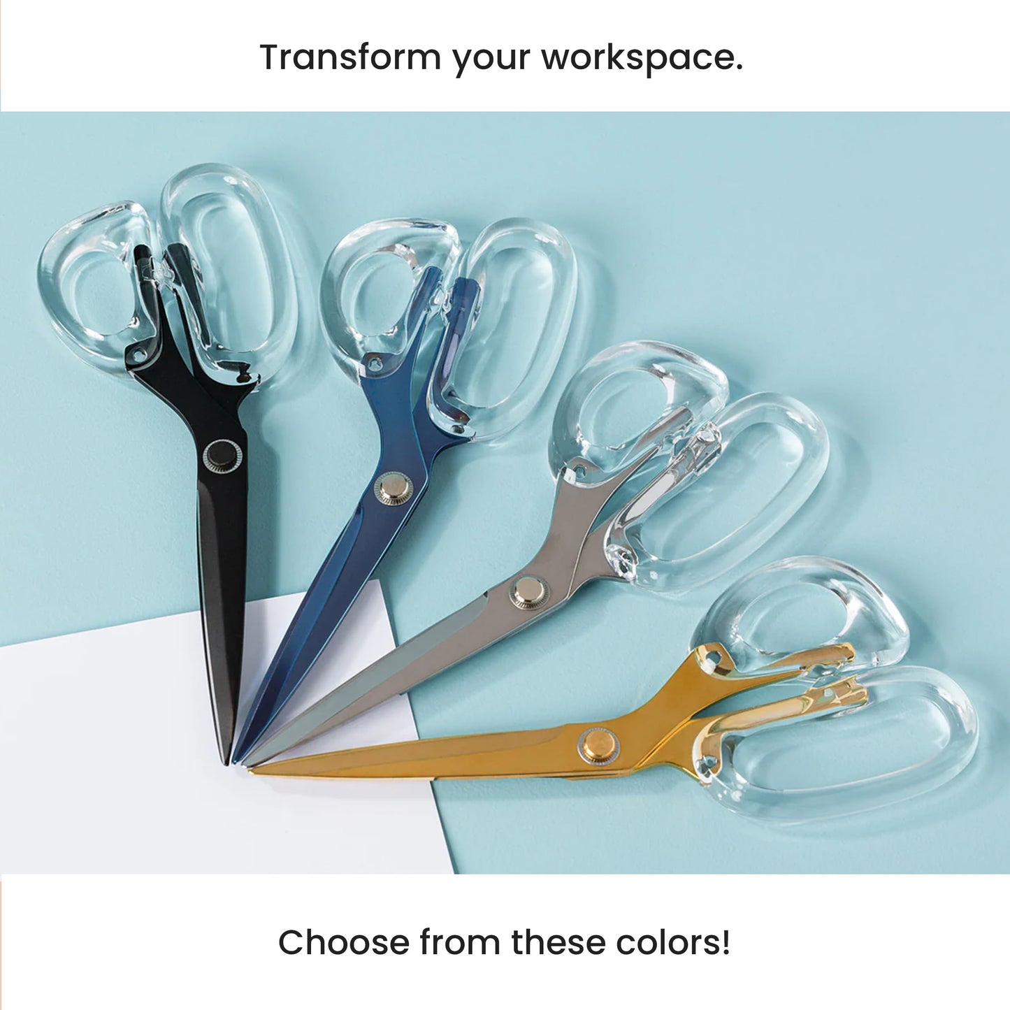 OfficeGoods 9” Stainless Steel Acrylic Scissors for Office and Home - Aesthetic and Sharp All Purpose Scissors, Perfect for Sewing, Arts and Crafts - Gold