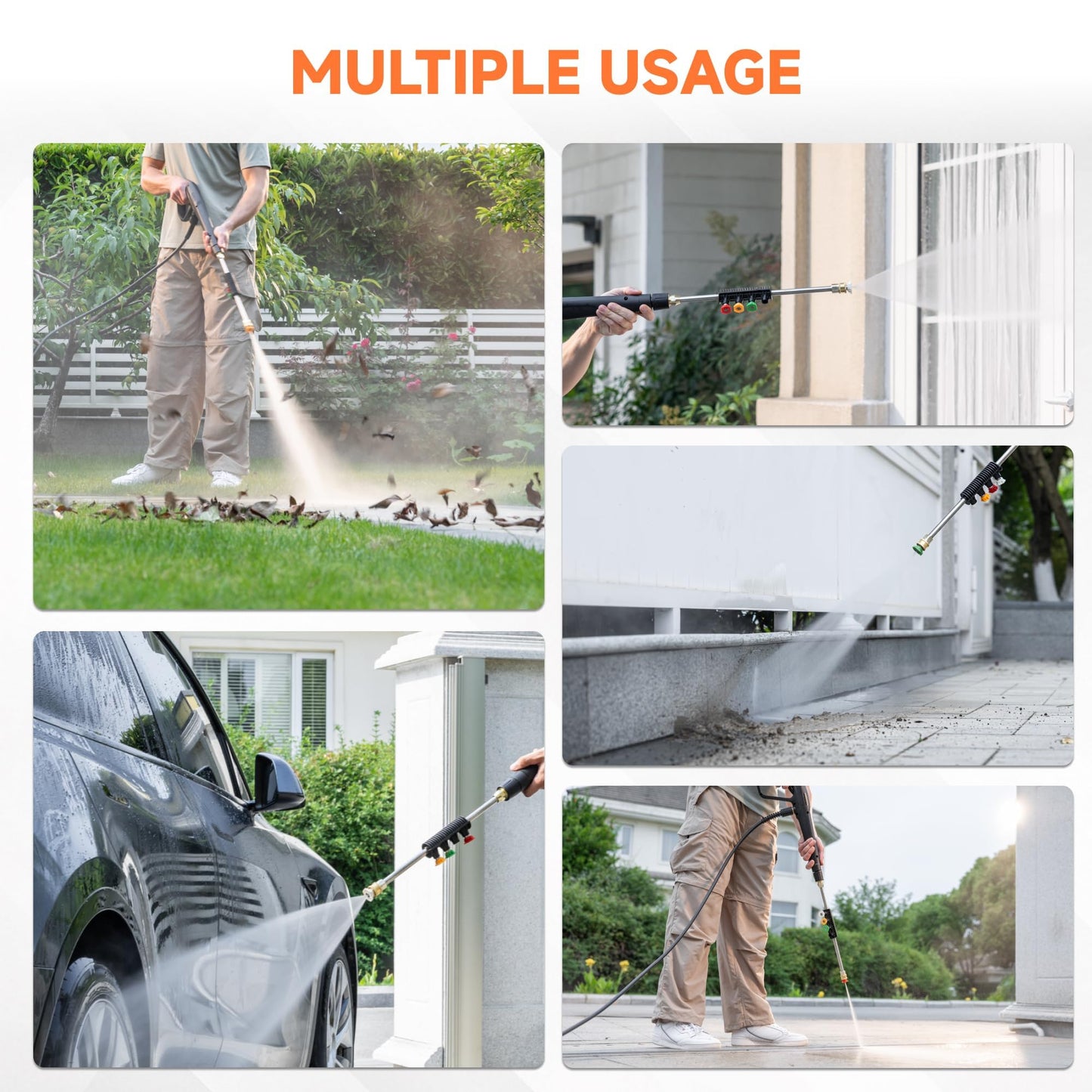 Giraffe Tools Pressure Washer, Max 2400 PSI, 2.3 GPM Electric Power Washer with 4 Quick-Connect Nozzles, Foam Cannon for Cars/Patios/Driveways/Fences