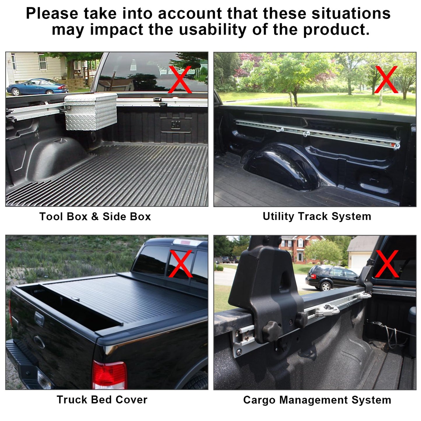 OUTPRIZE Non-Drilling Aluminum Truck Rack, Heavy Duty Width and Height Extendable Truck Bed Ladder Rack, Fit for Max 66" Wide Truck Bed, 600 lb. Capacity