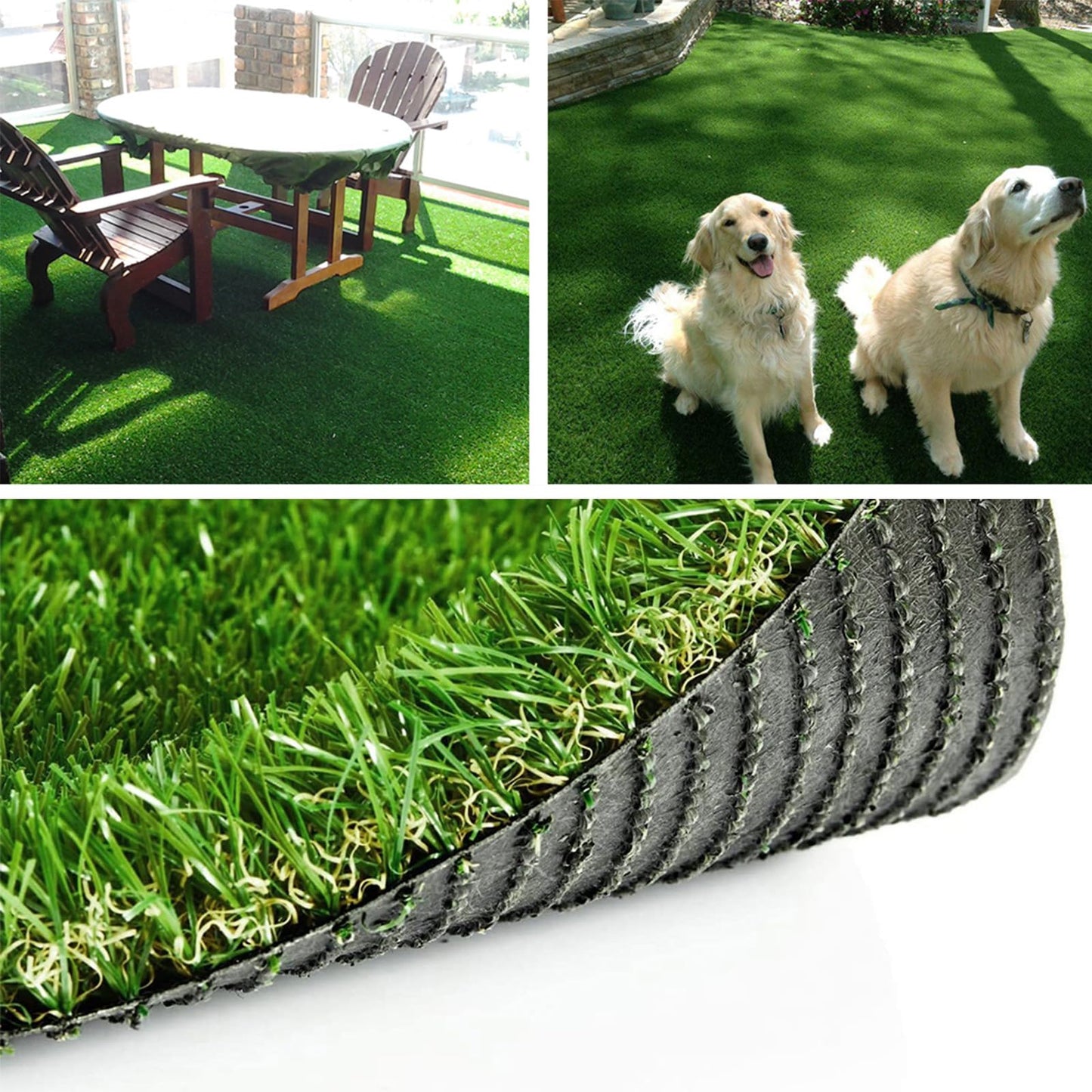 NINXANG Artificial Grass Rug 1FTx41FT(41 Square FT) Fake Grass Pet Dog Mat Pad with Drain Holes Realistic Indoor Outdoor Astroturf Garden Lawn Landscape Patio Synthetic Turf Mat Thick Faux Grass