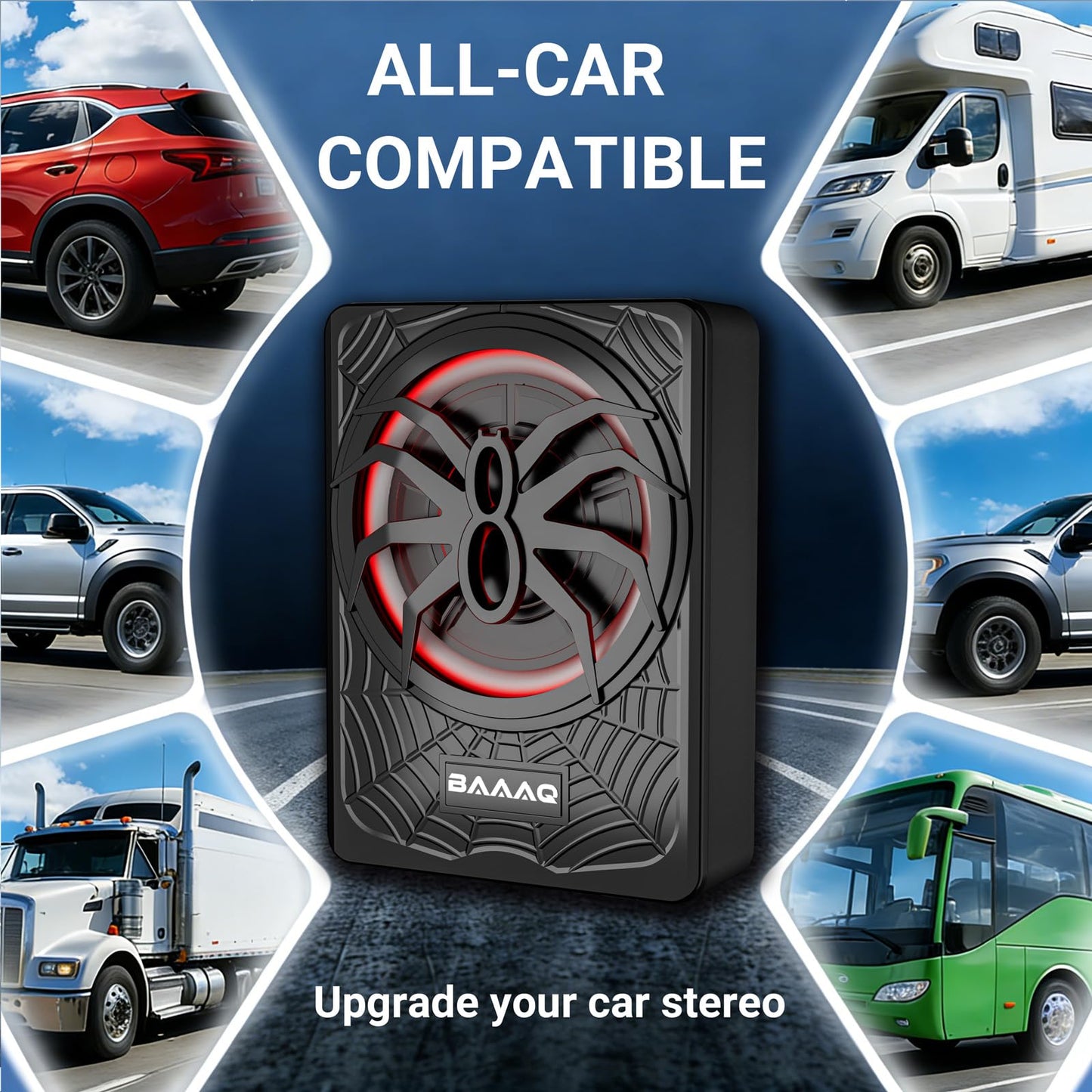 Baaaq Slim Underseat Powered Car Subwoofer, 2026 Upgraded 10 inch 1200W Car/Truck Audio Subwoofer with Built-in Amplifier Amp Combo Package, Powerful bass and RGB LED Ambient Light for Car and Truck