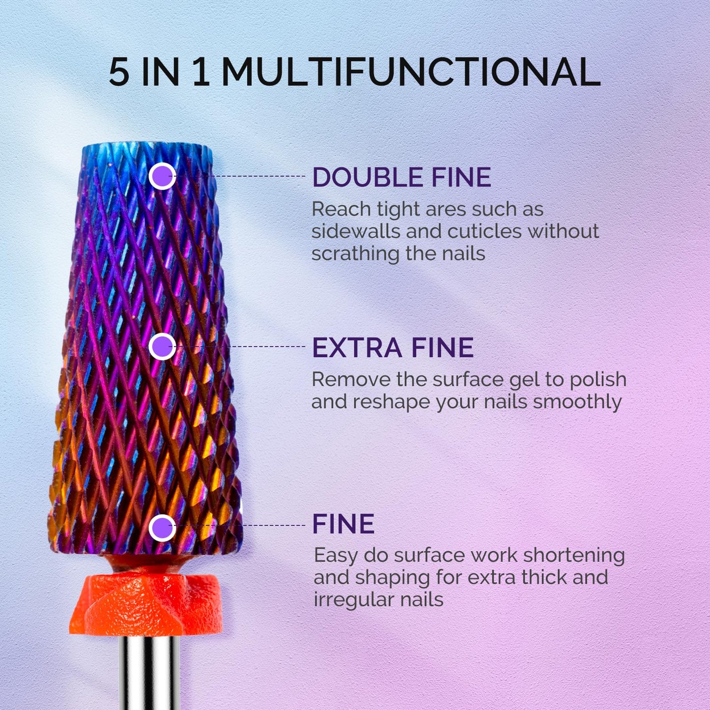 MelodySusie 3Pcs Nail Drill Bits Set with 50 Pcs Nail Drill Bits Super Long Small Sanding Bands