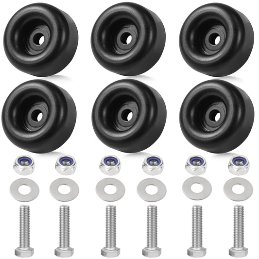 6-Pack Extreme Heavy Duty Rubber Foot Pads, 2.5 Inches Vibration Dampeners, Universal Anti Vibration Feet for Generators, Compressors, Pressure Washers, Pumps, Trailers (Round Bumpers with Screw Kits)