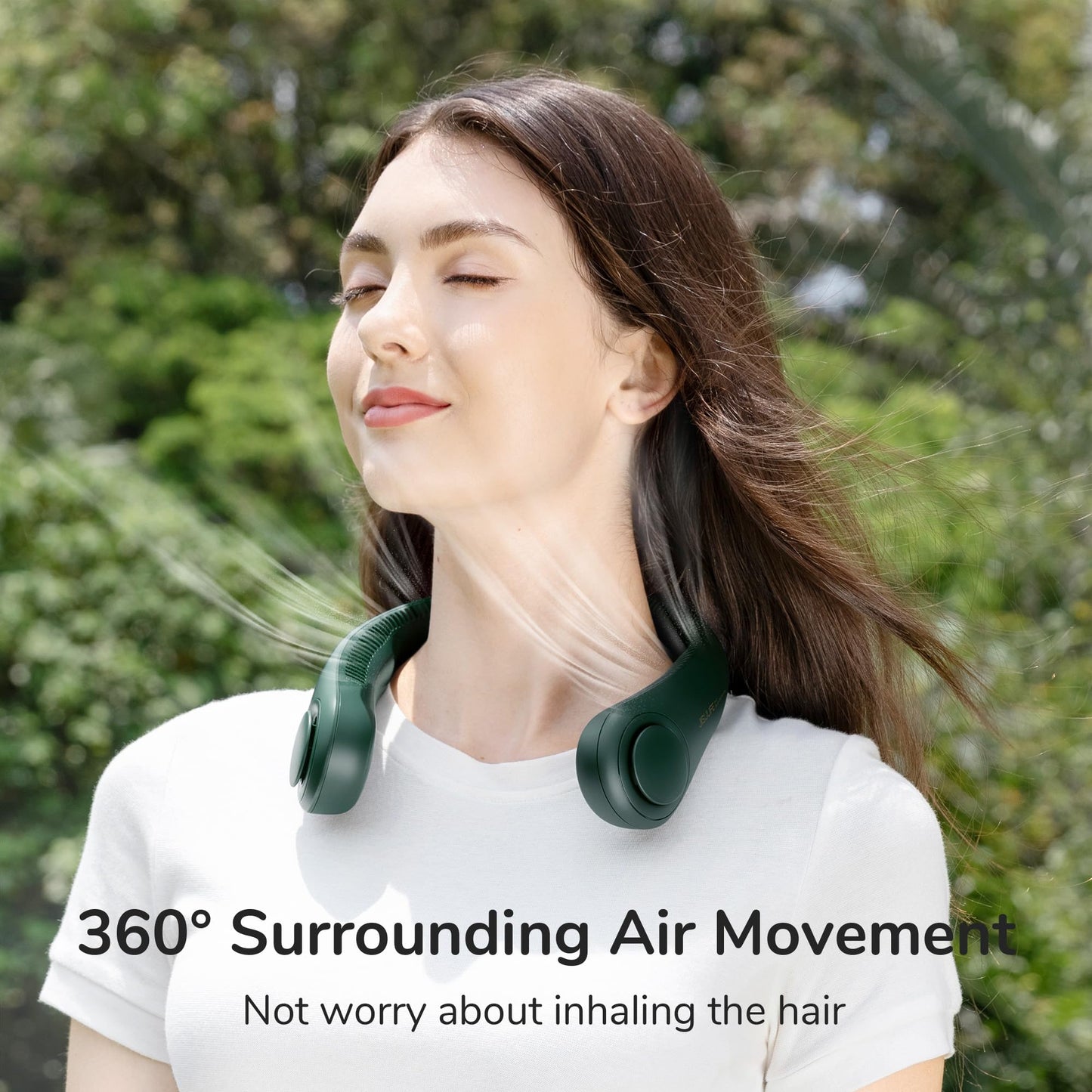 JISULIFE Portable Neck Fan, Handheld Turbo Fan 100 Speeds Adjustable