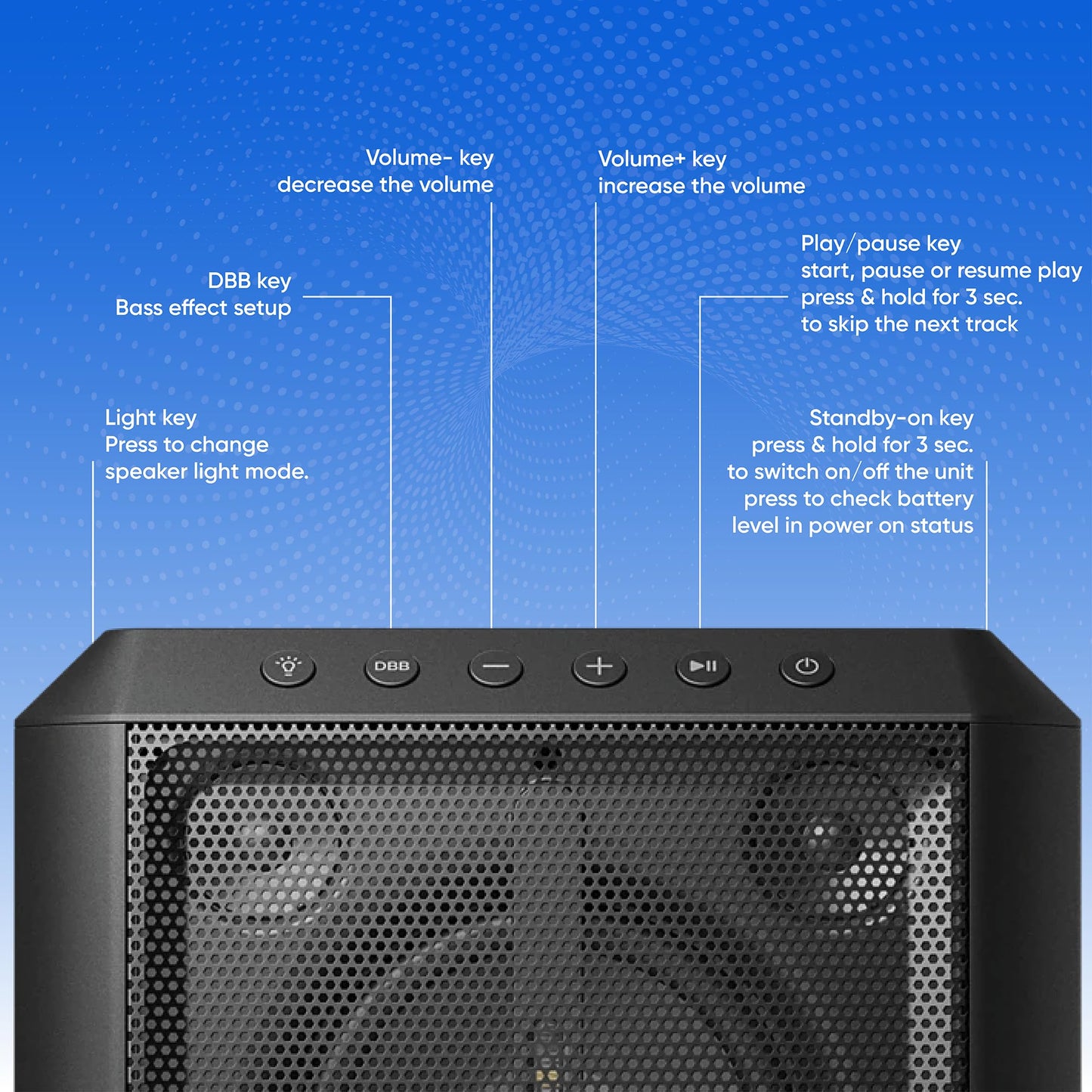 PHILIPS X4207 Bluetooth Party Speaker,100W Wireless Cube Speaker with Powerful Sound and Deep Bass, Supports USB/AUX/TWS, Mic Input and Vibrant Party Lights for an Immersive Experience.