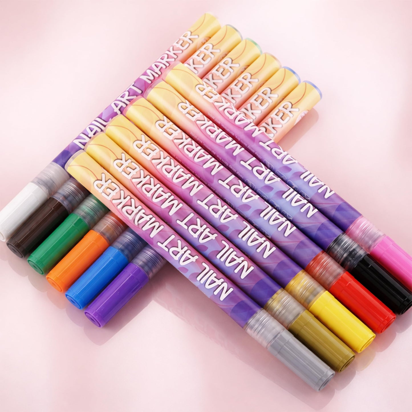 ELIFERA Nail Art Pens for DIY Nail Design – Nail Polish Pens & Nail Art Markers Kit with Easy Control, Compatible with Nail Brushes for Beginners and Professionals