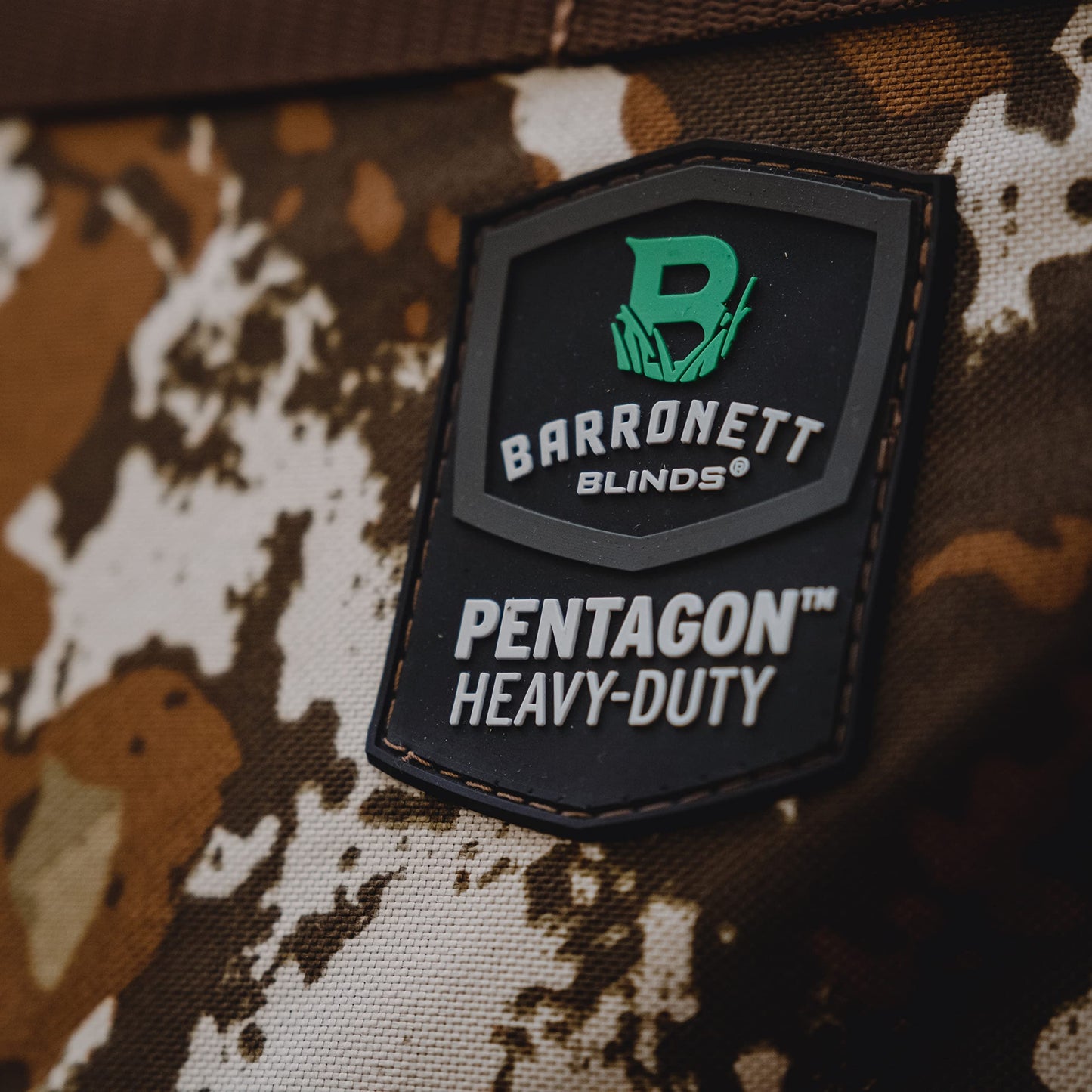 Barronett Blinds® Pentagon™ Heavy-Duty, Portable Hunting Blind, 5-Sided Hub Blind, 600 Denier Fabric, Low Profile Windows, 4-Person, Crater™ Harvest, 72” x 96” x 96”, PTHD550CH