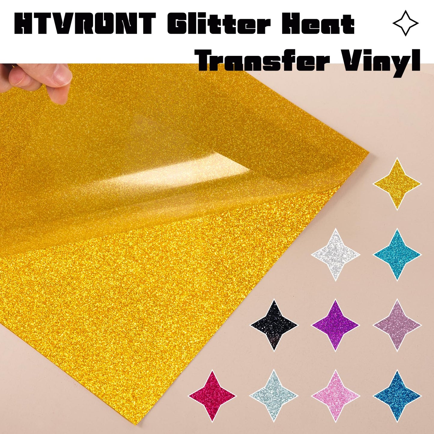 HTVRONT Automatic Heat Press 2 Bundle - Automatic Heat Press 2 & 15 Pack 12" x 10" Glitter Heat Transfer Vinyl,