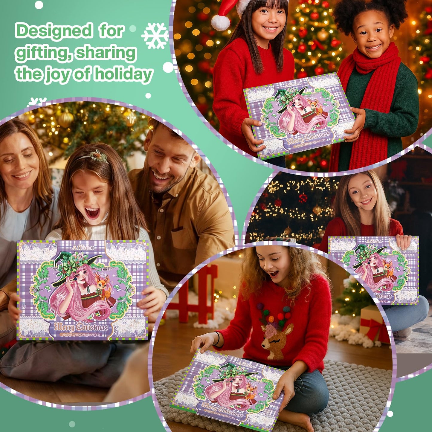 Makeup Advent Calendar 2026 Teens Girl, 24 Days Christmas Countdown Face Eyes Lip Nail Beauty Advent Calendar for Girls Women, 24 Pcs Xmas Holiday Makeup Gifts Sets, Festival Surprise Full Makeup Kits