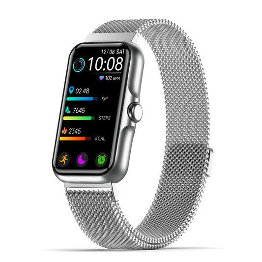 Sunorshop Health Fitness Tracker, Smart Watch with 24/7 Heart Rate and Blood Oxygen Monitor, Sleep Tracker with IP68 Waterproof, Activity Tracker Pedometer Step Counter for Women Men (Silver)