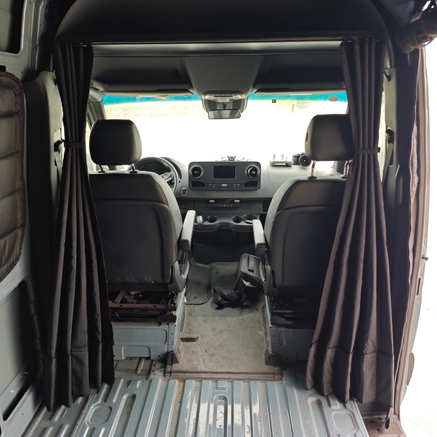 VANNCAMP Privacy Cab Curtain for Mercedes-Benz Sprinter High Roof Van, 2007-Current, Divider Screen for Cab & Living Quarters, Magnetic Closure, Without Curtain Rod