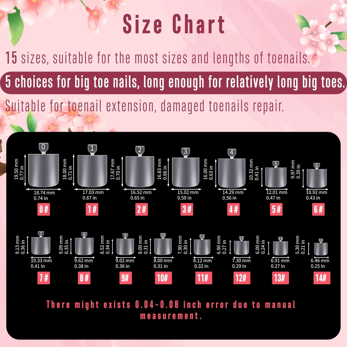 NOVO OVO Sharp Square Toe Nail Tips Press on Full cover, Soft Gel False Toenail Extension Kit, Pre-etched Clear Double Matte Fake Longtoes Claw for Salon DIY Acrylic Pedicure x 15 Sizes 240 Pcs
