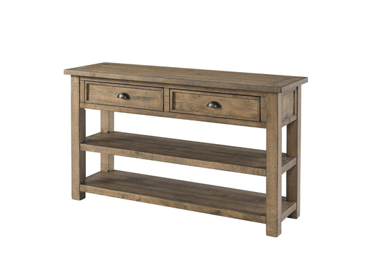 Martin Svensson Home Monterey Solid Wood Sofa Console Table - Reclaimed Natural Finish - Modern Farmhouse - Entryway Table with Two Spacious Drawers